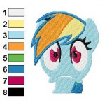 Rainbow Dash Face My Little Pony Embroidery Design